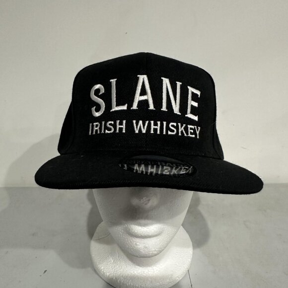 Slane Irish Whiskey Hat Cap Snap Back Black Embroidered Advertising Mens Bar - Picture 1 of 7